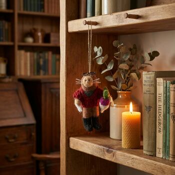 Handmade Felt Arthur The Mole Hanging Decoration, 3 of 3