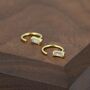 Vertical Baguette Cut Cz Huggie Hoop Earrings In Sterling Silver, thumbnail 5 of 11