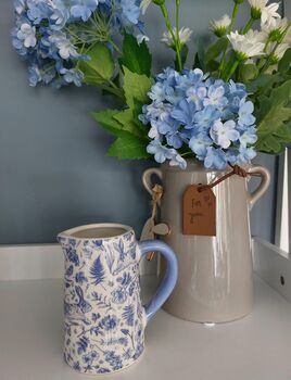 Hare Floral Jug In Blue, 3 of 4