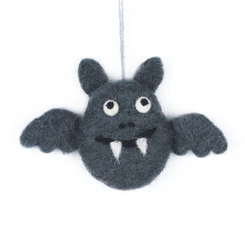 Personalised Halloween Felt Bat Hanging Decoration, 2 of 3