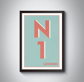 N1 Islington, Kings Cross London Postcode Print, 6 of 9