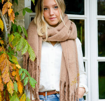 Personalised Fawn Blanket Scarf, 2 of 2
