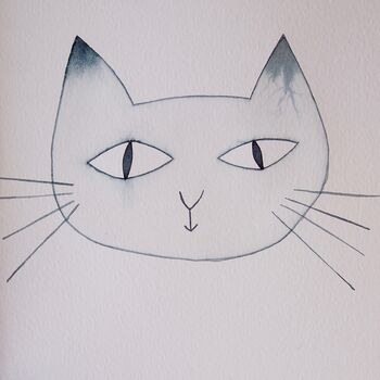 Handmade Watercolour Personalised Cat Painting Card, 4 of 12