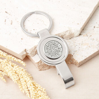 90th Birthday 1935 Sixpence Bottle Opener Keyring, 2 of 7