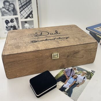 Personalised In Loving Memory Wooden Keepsake Box, 3 of 11