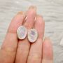 Rainbow Moonstone Sterling Silver Oval Earrings, thumbnail 10 of 12