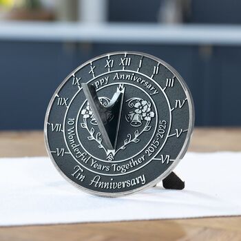 10th Tin Anniversary Sundial Gift Celebration Present, 4 of 5
