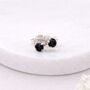 Sterling Silver Onyx Micro Stud Earrings – 3mm, thumbnail 1 of 3