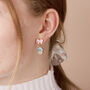 Pusheen The Cat Pink Bows Drop Earrings, thumbnail 1 of 6