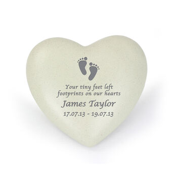 Personalised Footprints Heart Memorial, 2 of 7