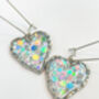 Disco Heart Earrings With Silver Sparkles, thumbnail 3 of 12