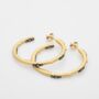 18k Gold Plated Embellished Large Hoops, thumbnail 2 of 3