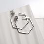 Sterling Silver Hexagon Studs, thumbnail 4 of 6