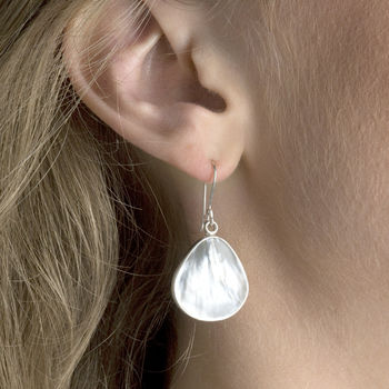 Drop Earrings Mother Of Pearl And Sterling Silver, 2 of 3