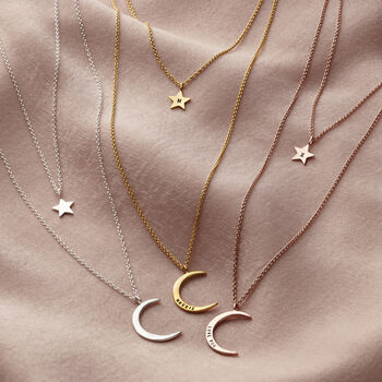 Moon And Star Personalised Layered Necklace Set, 2 of 12