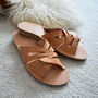 Genuine Leather Slippers With Crossed Straps, thumbnail 4 of 6