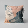 Pink And Blue Grey Abstract Poppy Cushion Cover, thumbnail 1 of 7