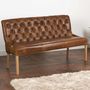 Vintage Leather Or Harris Tweed Buttoned Sofa Bench, thumbnail 1 of 12