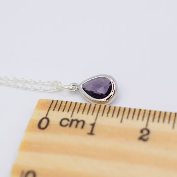 Amethyst Purple Teardrop Pendant Necklace, 3 of 5