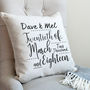 Personalised Couple's Special Date Piped Cushion, thumbnail 3 of 4