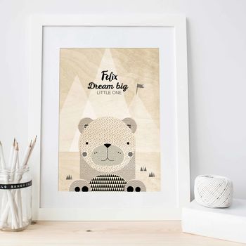 Personalised Kids Bedroom Print Bear, 2 of 2