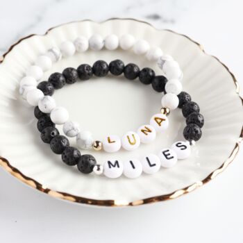 Couples Boyfriend Personalised Gemstone Beaded Bracelet Set, 5 of 10