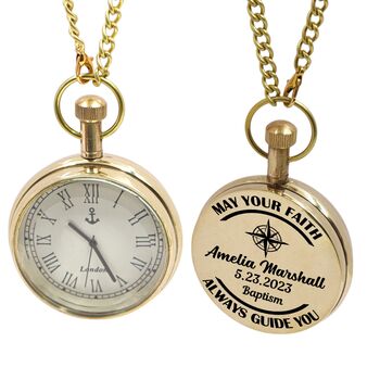 Personalised Pocket Watch For Baptism, First Communion, Confirmation, Christening Gift, 2 of 12