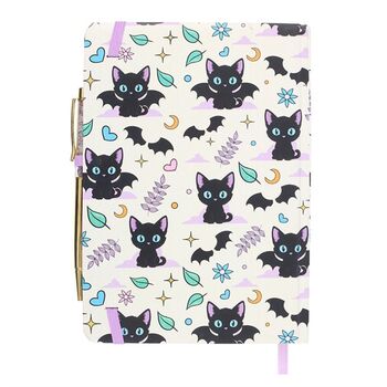 Cute And Creepy Print A5 Notebook With Amethyst Pen, 4 of 4