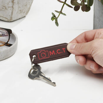 Personalised Colour Pop Leather Keyring, 3 of 3