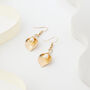 Lilly Shaped Pearl Drop Earrings, thumbnail 3 of 6