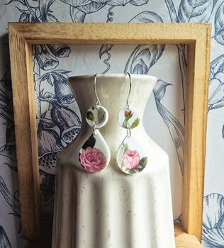 Vintage China Wedgewood Dangle Earrings, 4 of 6