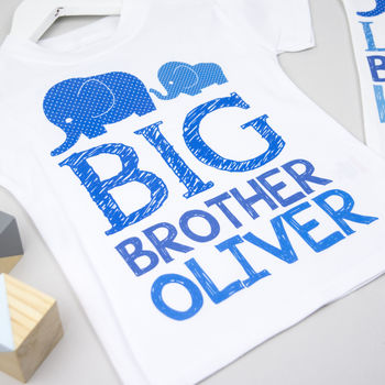 Personalised Elephant Brother Sibling Set, 2 of 3