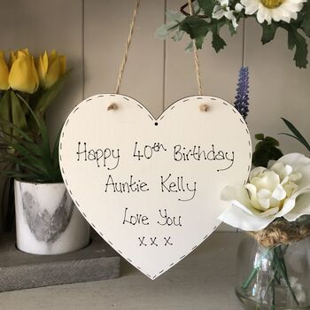 Personalised Birthday Name Heart 50th 60th 70th, 4 of 11