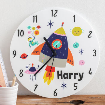 Bedroom Space Theme Personalised Clock Gift, 2 of 3
