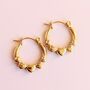 Heart Hoop Stainless Steel Earrings Gold Or Silver Tone, thumbnail 5 of 9