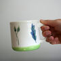 Ceramic Mug Light Green Leaf Design, thumbnail 4 of 4