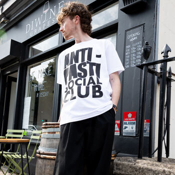 Anti Pasti Social Club Unisex Slogan T Shirt In White, 4 of 5