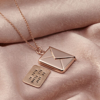 Personalised Gold Message Envelope Necklace, 2 of 6