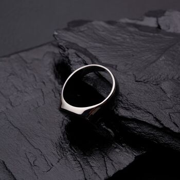 Engravable Silver Black Onyx Signet Ring, 2 of 11