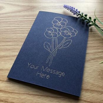 Personalised Violet February Birth Flower Card, 4 of 8