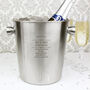 Personalised Diamond Stainless Steel Ice Bucket, thumbnail 2 of 5