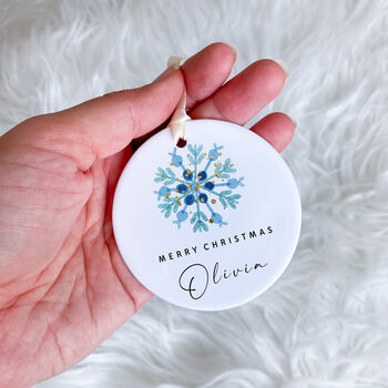 Christmas Ceramic Ornament With Custom Name, 4 of 7