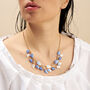 Blue Four Tone Small Leaf Statement Necklace, thumbnail 2 of 4