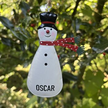 Personalised Metal Father Christmas Hanging Decoration, 3 of 3