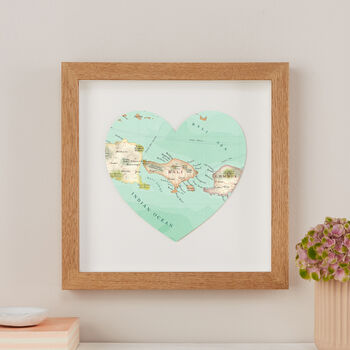 Personalised Location Bali Map Heart Print, 3 of 5