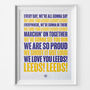Leeds United 'We Love You' Song Print Poster, thumbnail 1 of 3