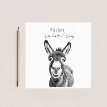 Funny Donkey Animal Hand Drawn Father’s Day Card For Dad, 3 of 6