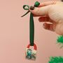 Hand Painted Mini Ceramic Mug Christmas Ornament, thumbnail 3 of 6