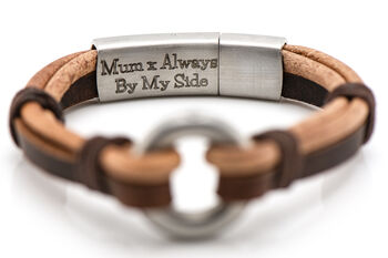 Personalised Memorial Tan Leather Remembrance Urn Bracelet, 2 of 8