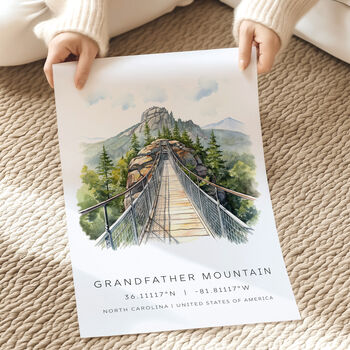 USA Travel Poster Of Grandfather Mountain, 4 of 7